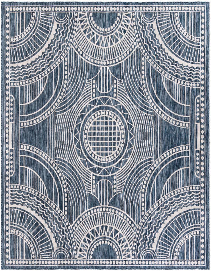 Detail image of 7' 10 x 7' 10 Easy-Clean Traditional Indoor / Outdoor Square Rug