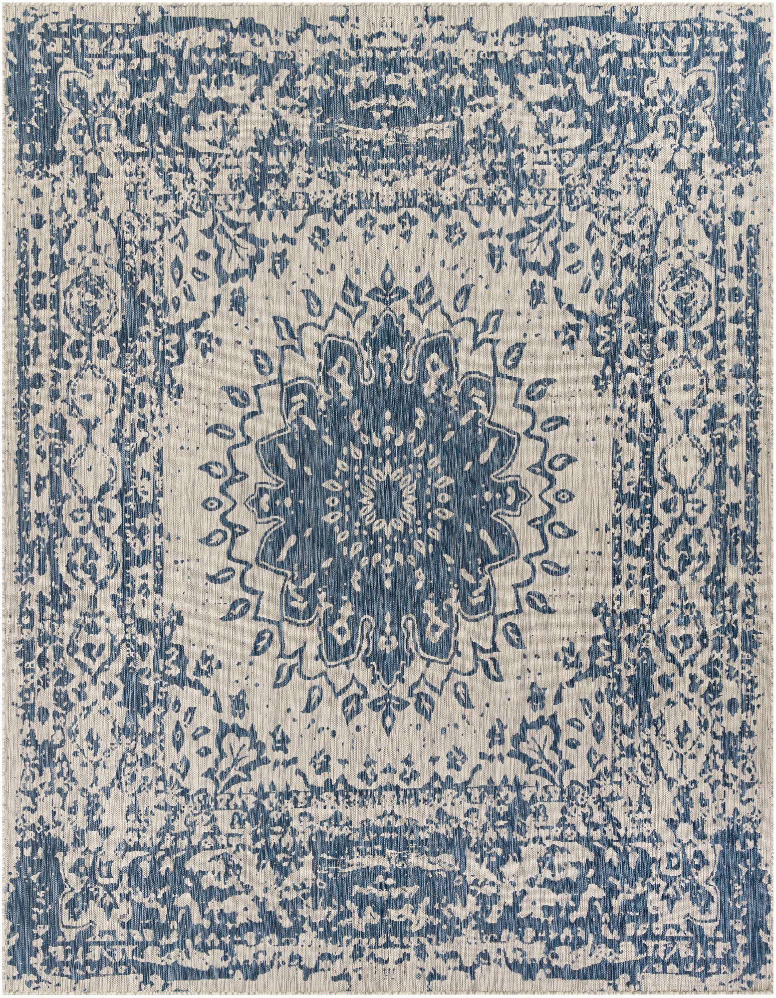 10' x 10' Easy-Clean Traditional Indoor / Outdoor Square Rug
