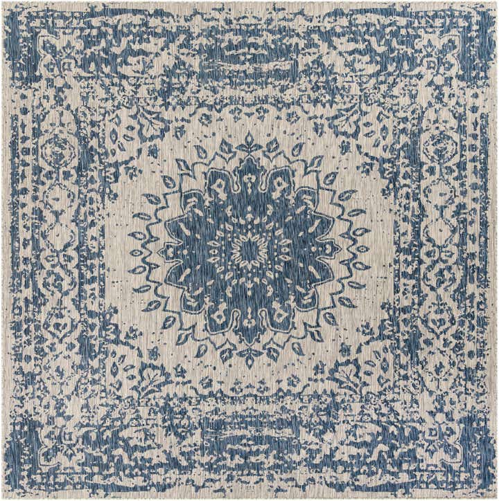 10' x 10' Easy-Clean Traditional Indoor / Outdoor Square Rug