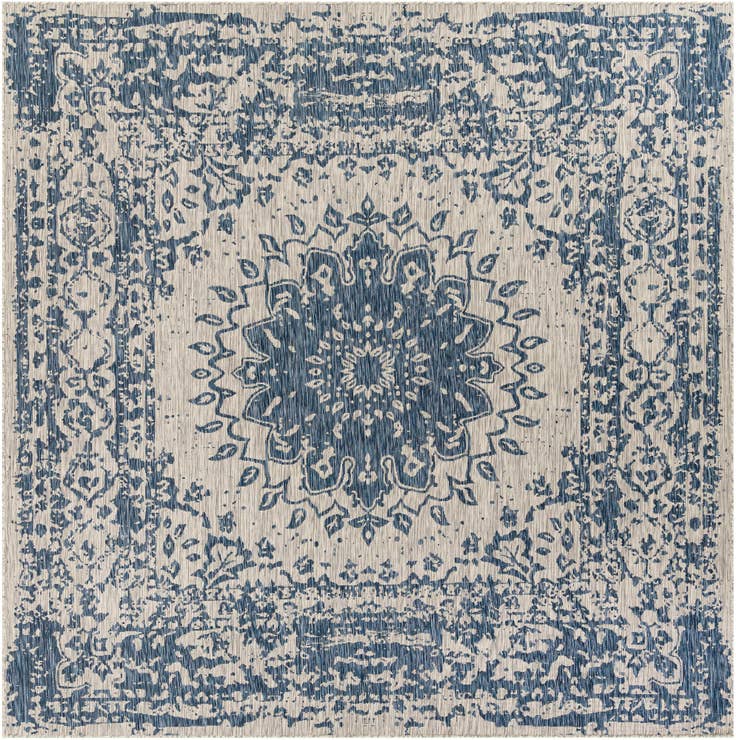 Detail image of 10' x 10' Easy-Clean Traditional Indoor / Outdoor Square Rug