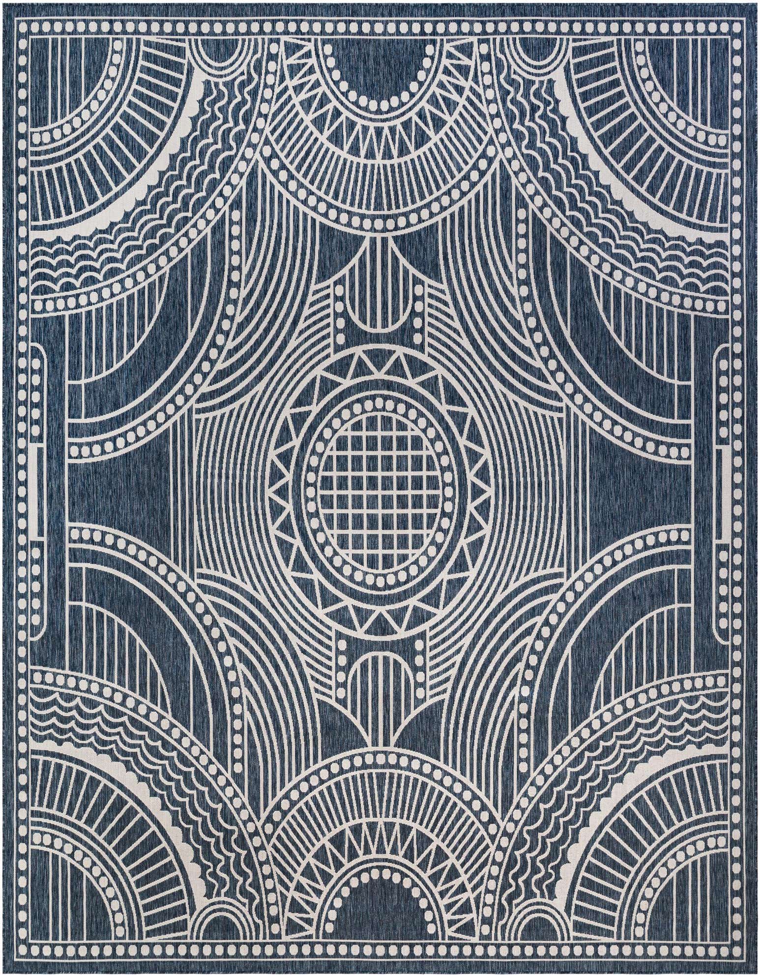 13' x 13' Easy-Clean Traditional Indoor / Outdoor Square Rug
