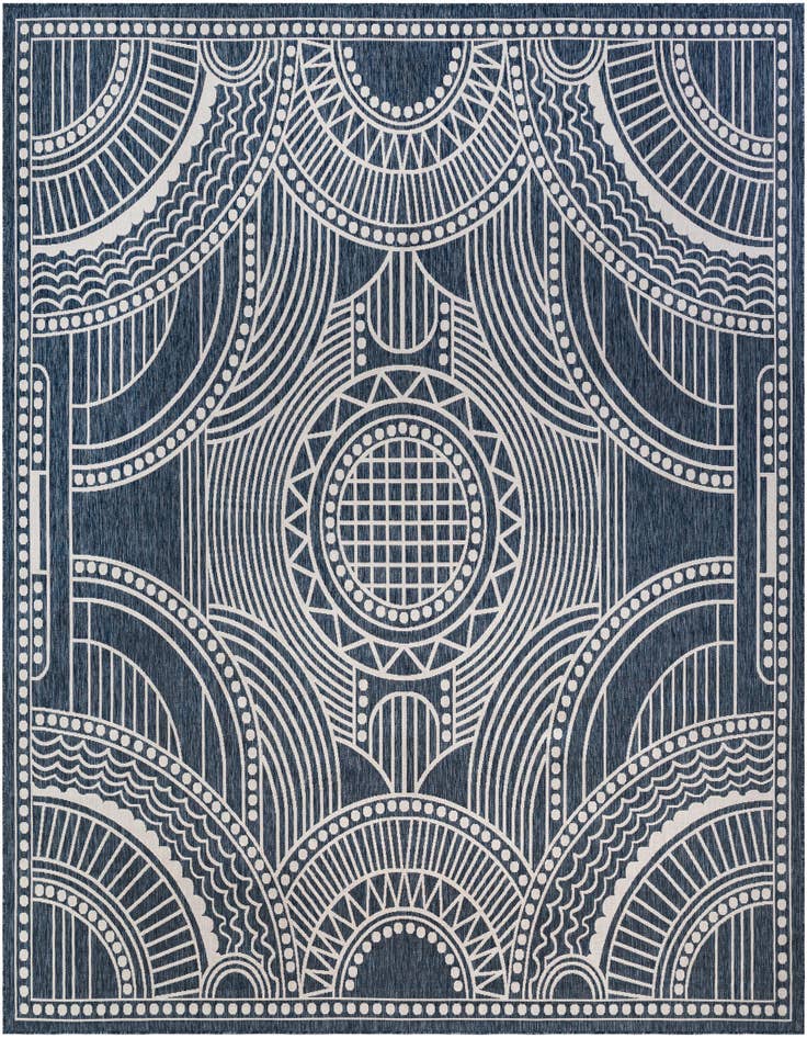 Detail image of 13' x 13' Easy-Clean Traditional Indoor / Outdoor Square Rug