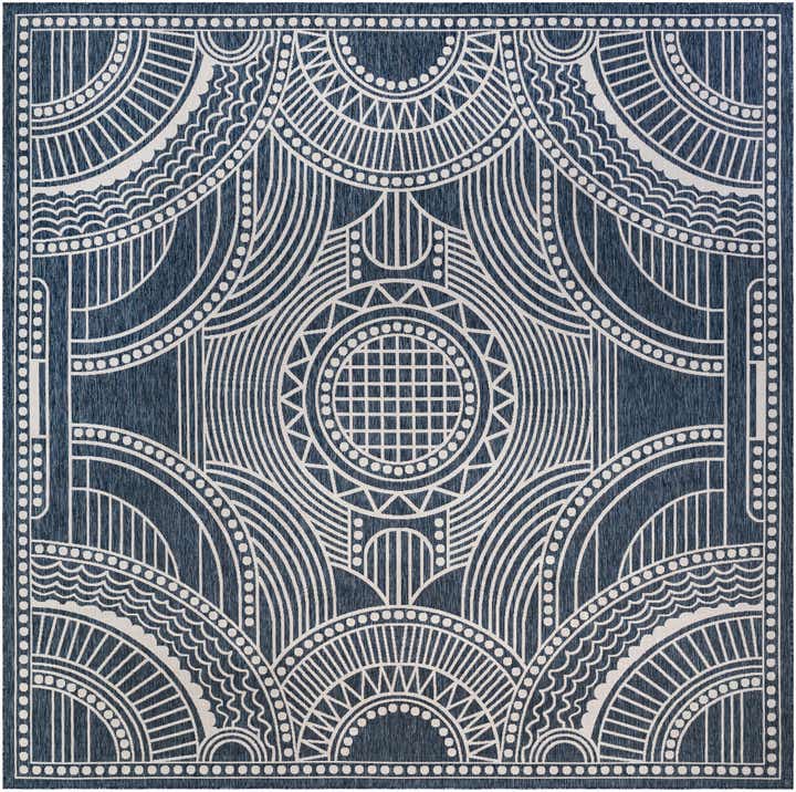 13' x 13' Easy-Clean Traditional Indoor / Outdoor Square Rug