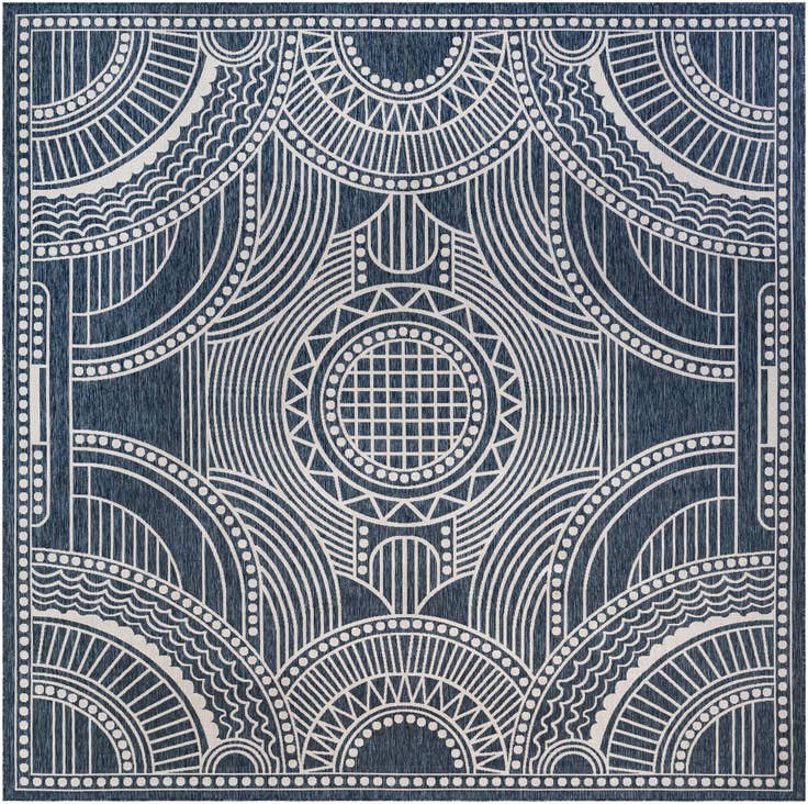 Detail image of 13' x 13' Easy-Clean Traditional Indoor / Outdoor Square Rug