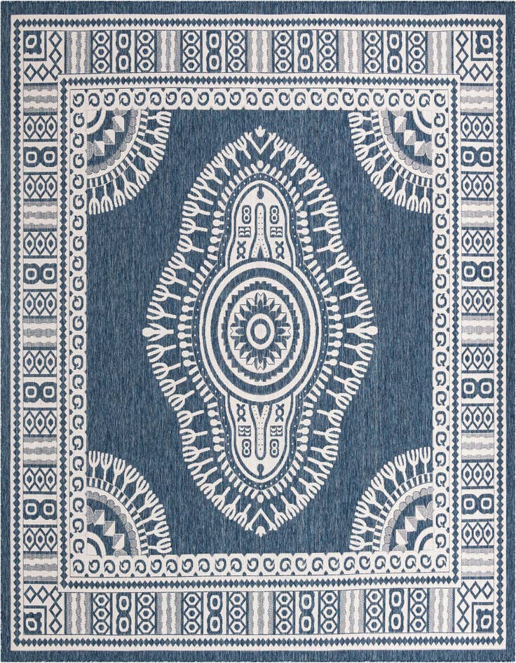 Detail image of 13' x 13' Easy-Clean Traditional Indoor / Outdoor Square Rug