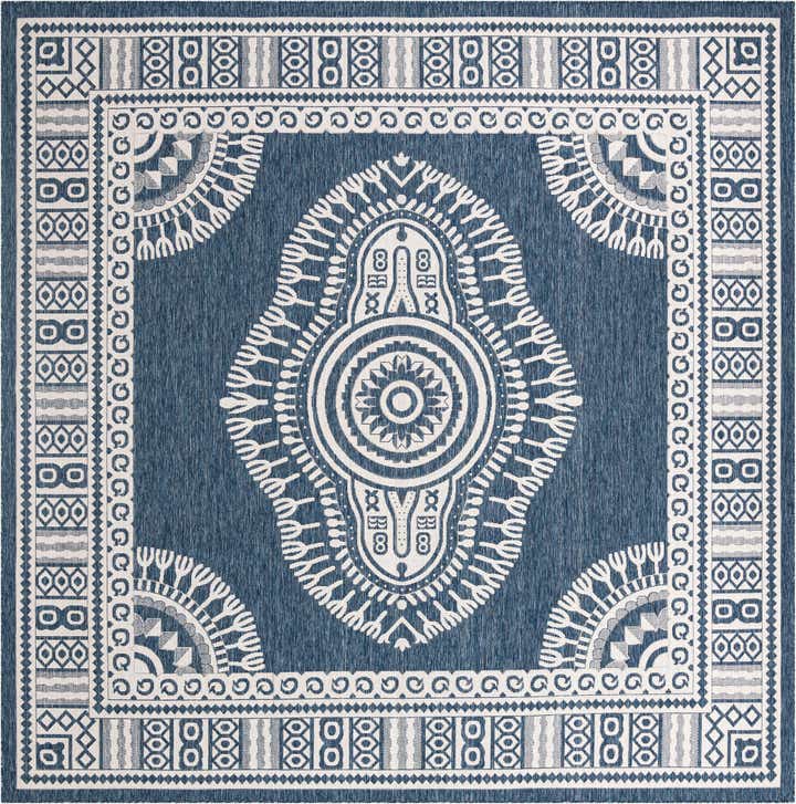 13' x 13' Easy-Clean Traditional Indoor / Outdoor Square Rug