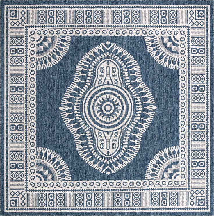 Detail image of 13' x 13' Easy-Clean Traditional Indoor / Outdoor Square Rug