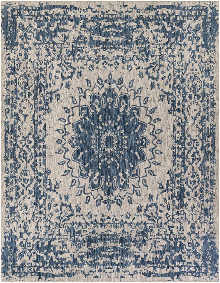 Detail image of 13' x 13' Easy-Clean Traditional Indoor / Outdoor Square Rug