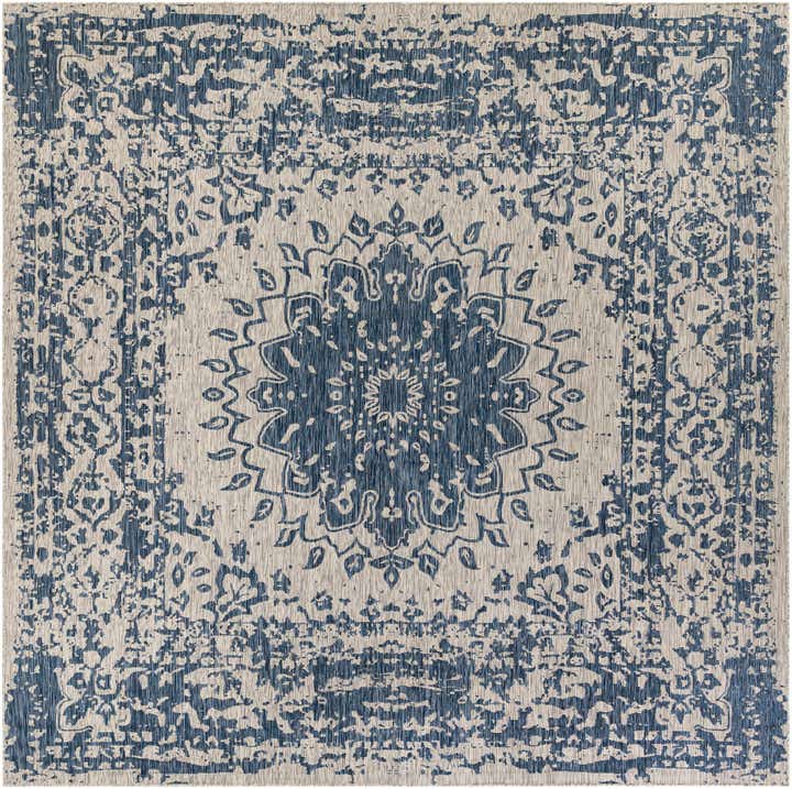 13' x 13' Easy-Clean Traditional Indoor / Outdoor Square Rug
