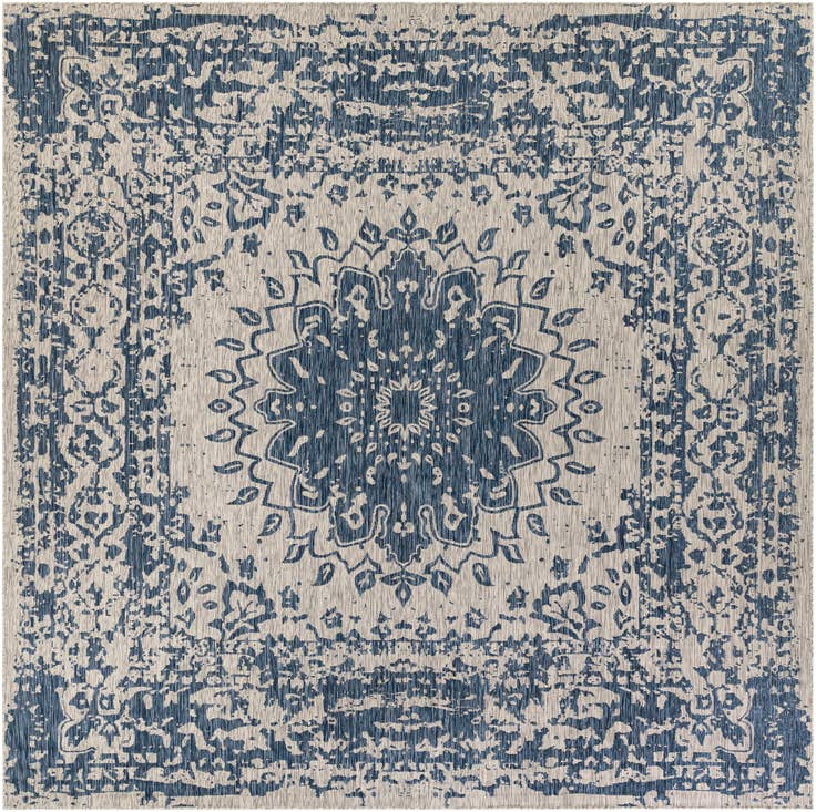 Detail image of 13' x 13' Easy-Clean Traditional Indoor / Outdoor Square Rug