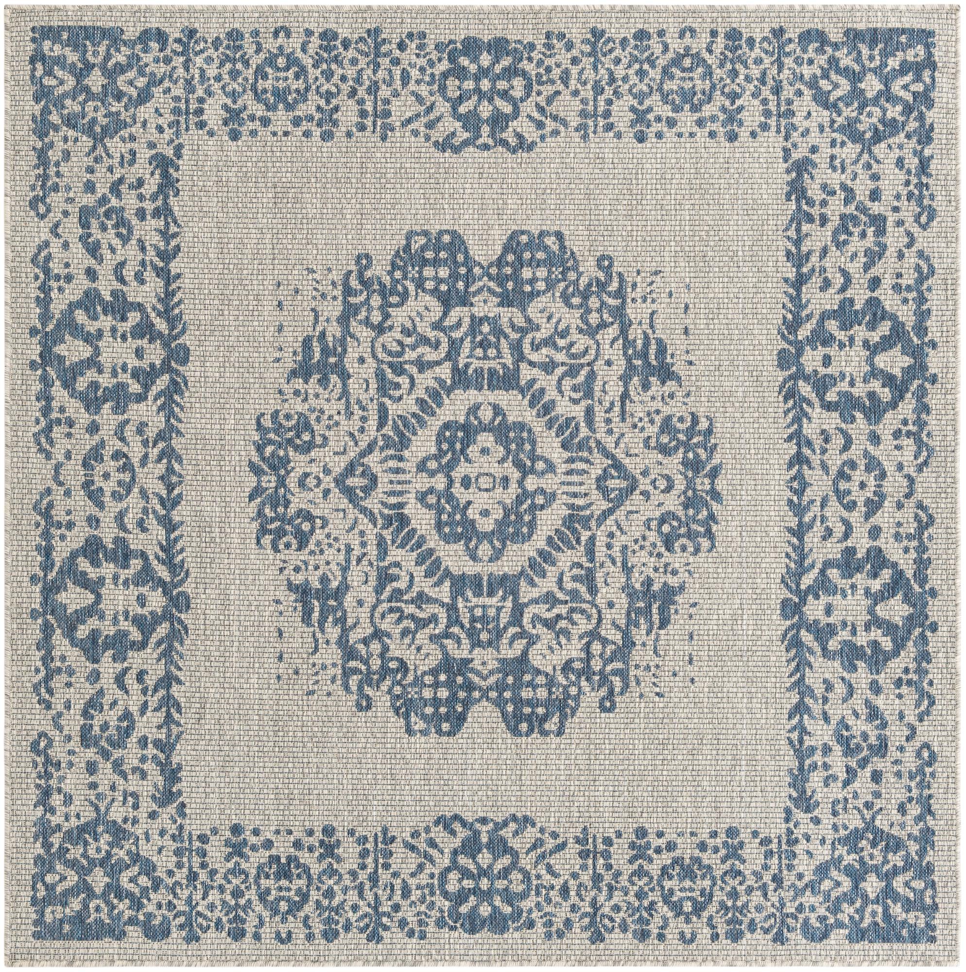 Primary image 6' x 6'  Washable Traditional Indoor / Outdoor Square Rug