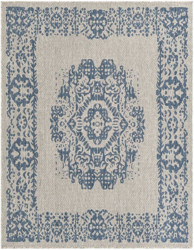 Detail image of 6' x 6' Easy-Clean Traditional Indoor / Outdoor Square Rug
