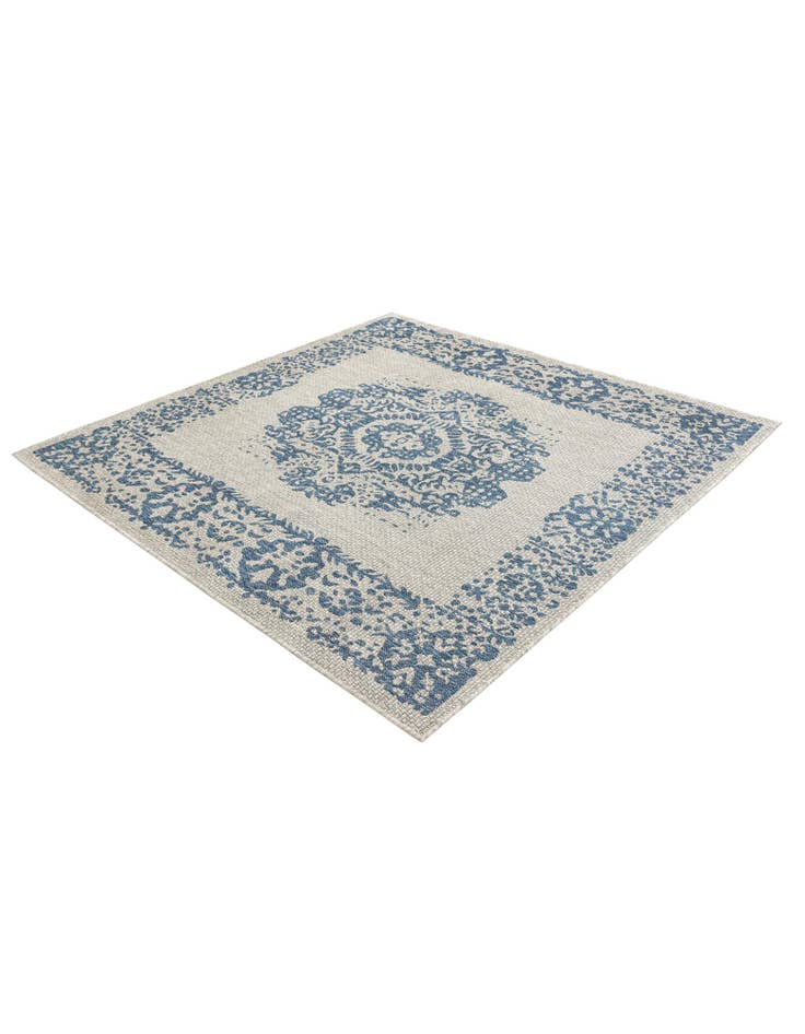Detail image of 6' x 6'  Washable Traditional Indoor / Outdoor Square Rug