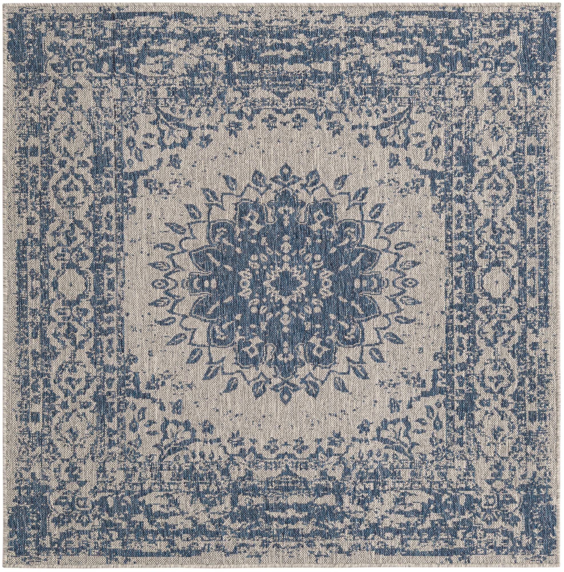 Primary image 5' 3 x 5' 3  Washable Traditional Indoor / Outdoor Square Rug