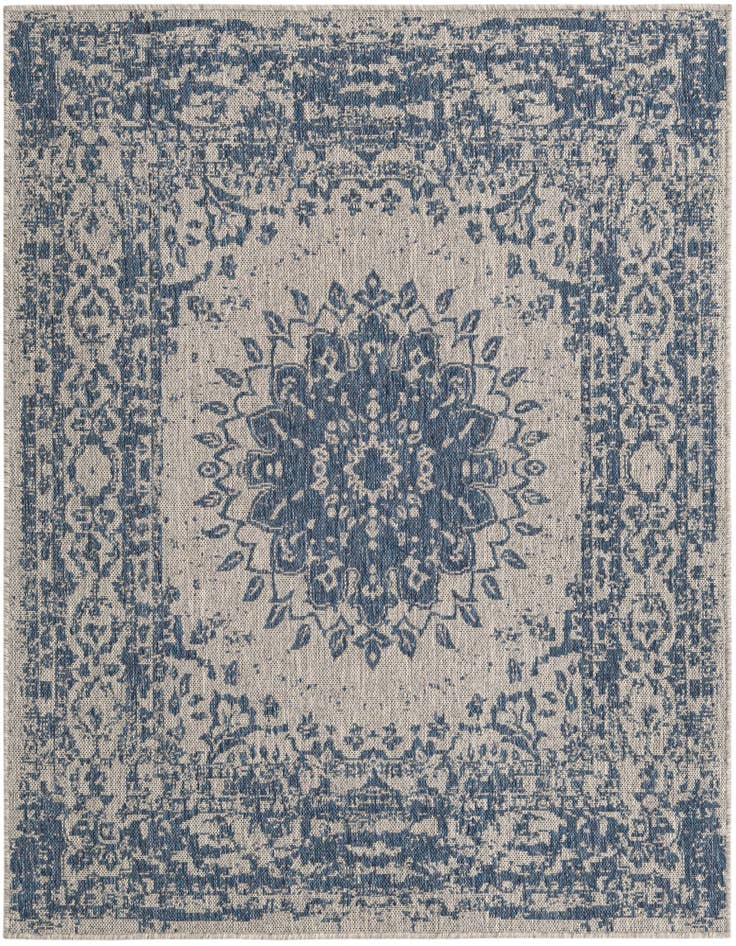 Detail image of 5' 3 x 5' 3 Easy-Clean Traditional Indoor / Outdoor Square Rug