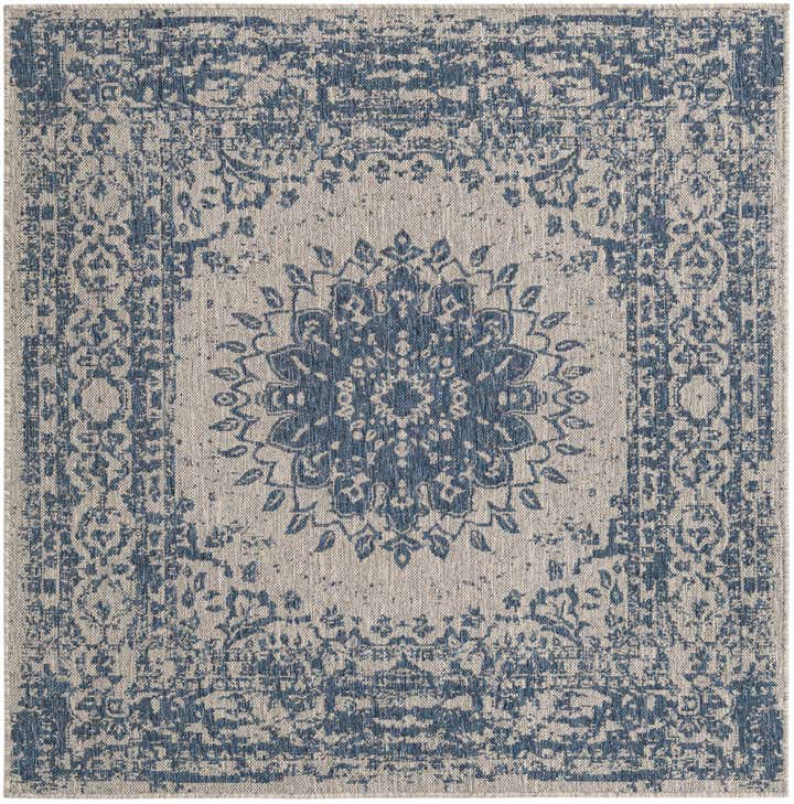 5' 3 x 5' 3 Easy-Clean Traditional Indoor / Outdoor Square Rug