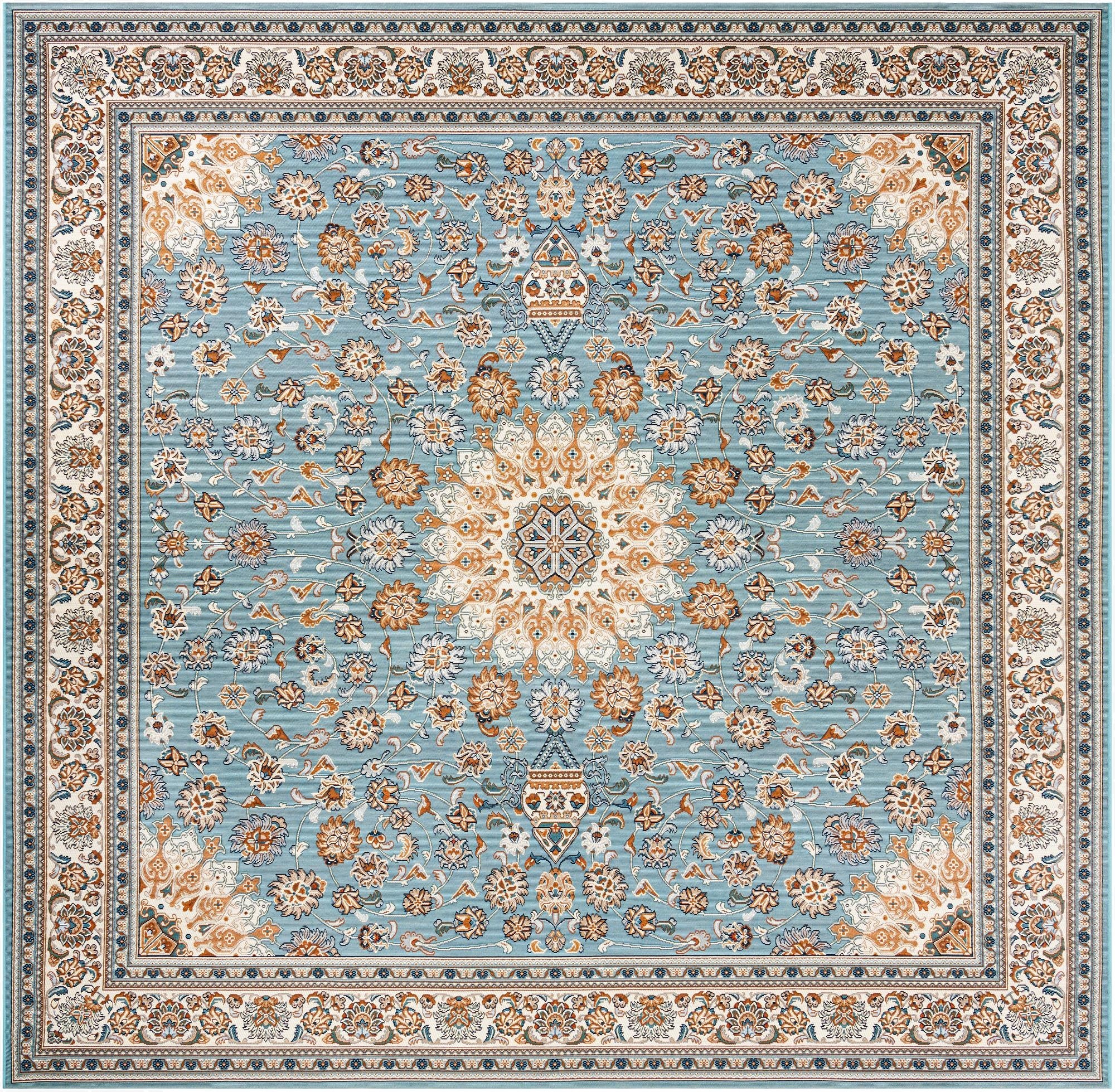 10' x 10'  Washable Traditional Indoor / Outdoor Square Rug