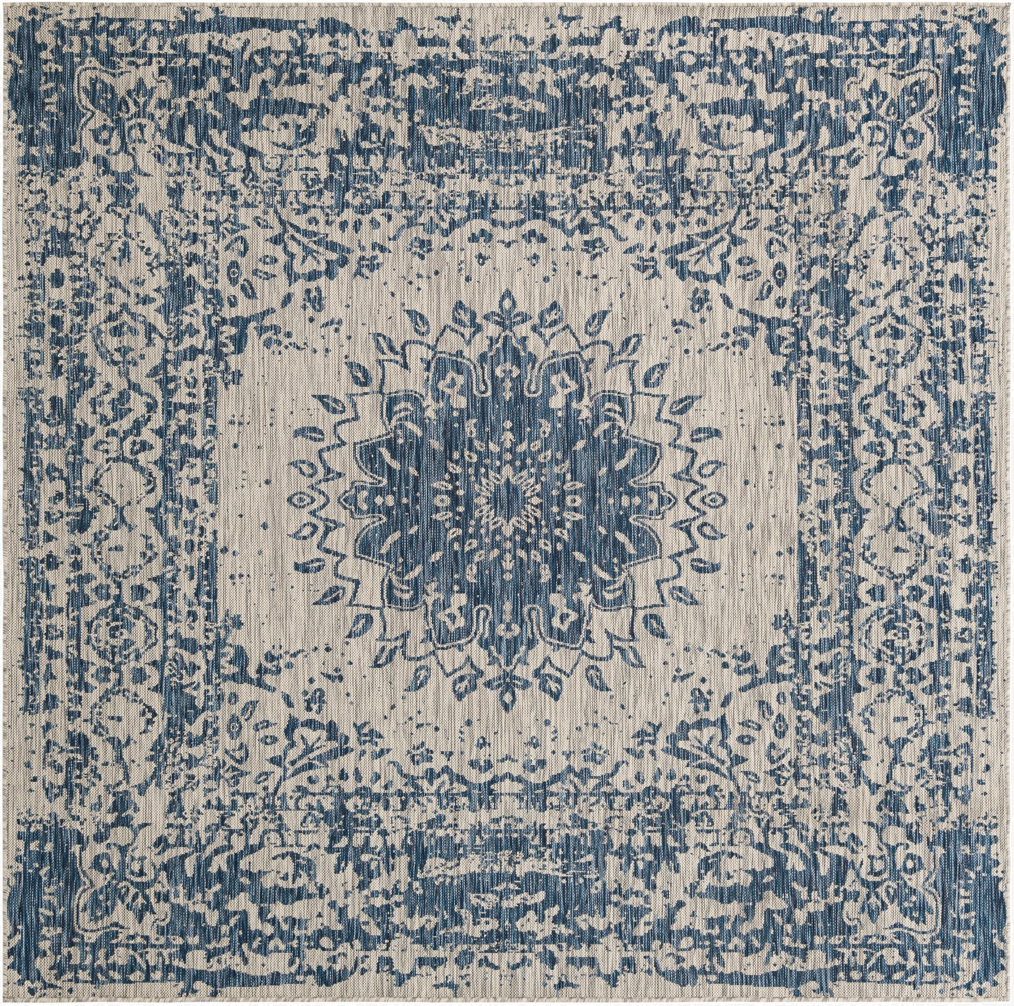 Primary image 7' 10 x 7' 10  Washable Traditional Indoor / Outdoor Square Rug