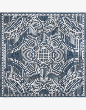 10' x 10' Easy-Clean Traditional Indoor / Outdoor Square Rug