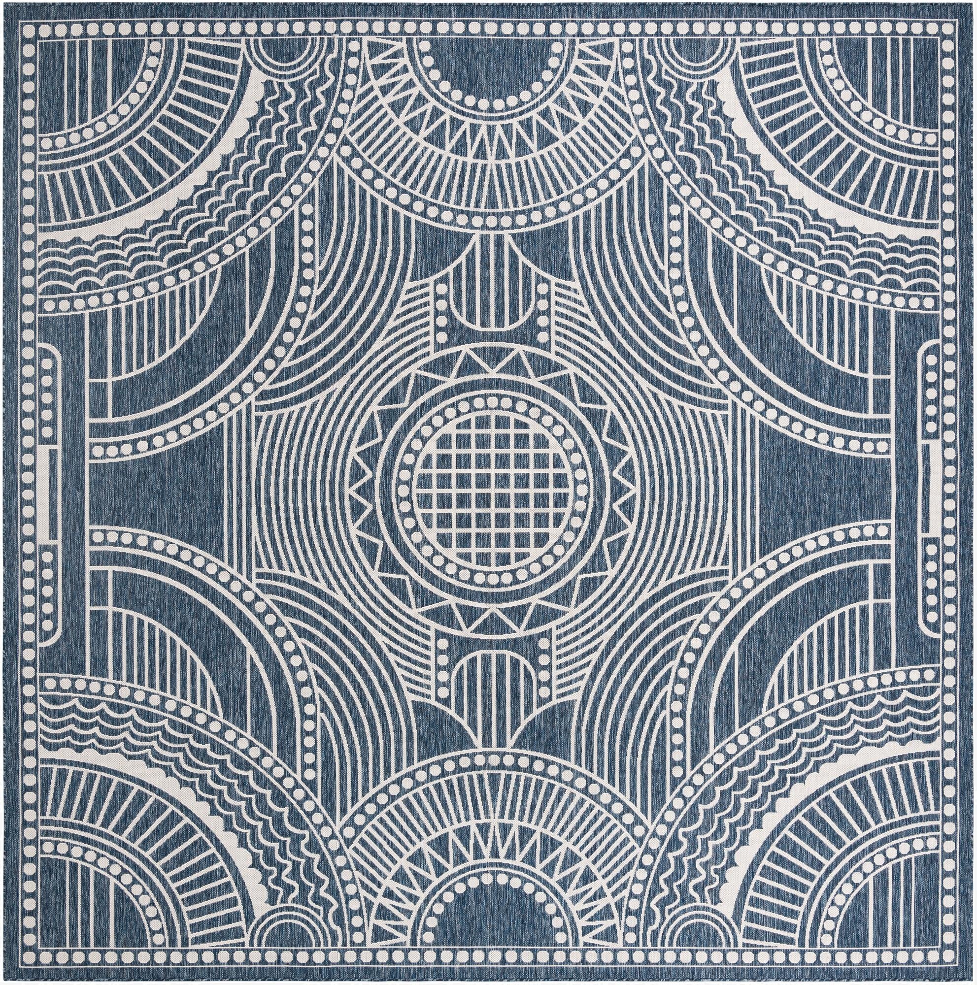 12' x 12'  Washable Traditional Indoor / Outdoor Square Rug