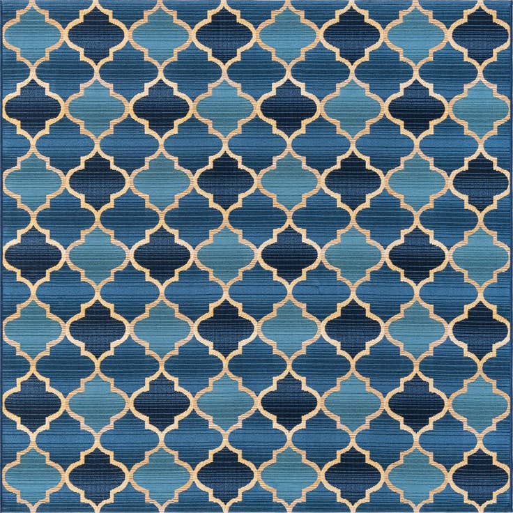 Detail image of 6' x 6' Easy-Clean Trellis Indoor / Outdoor Square Rug