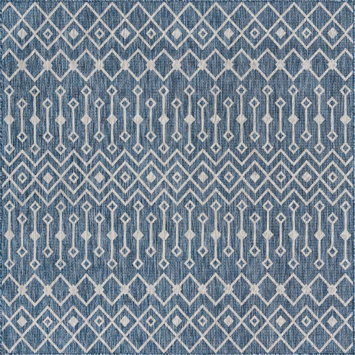 7' 10 x 7' 10 Easy-Clean Trellis Indoor / Outdoor Square Rug
