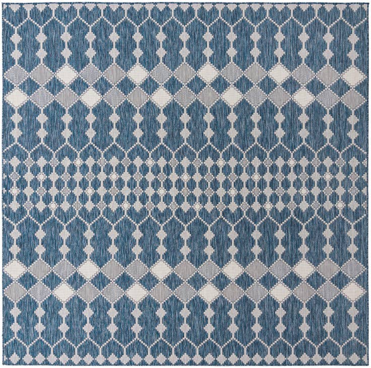 Detail image of 10' x 10' Easy-Clean Trellis Indoor / Outdoor Square Rug