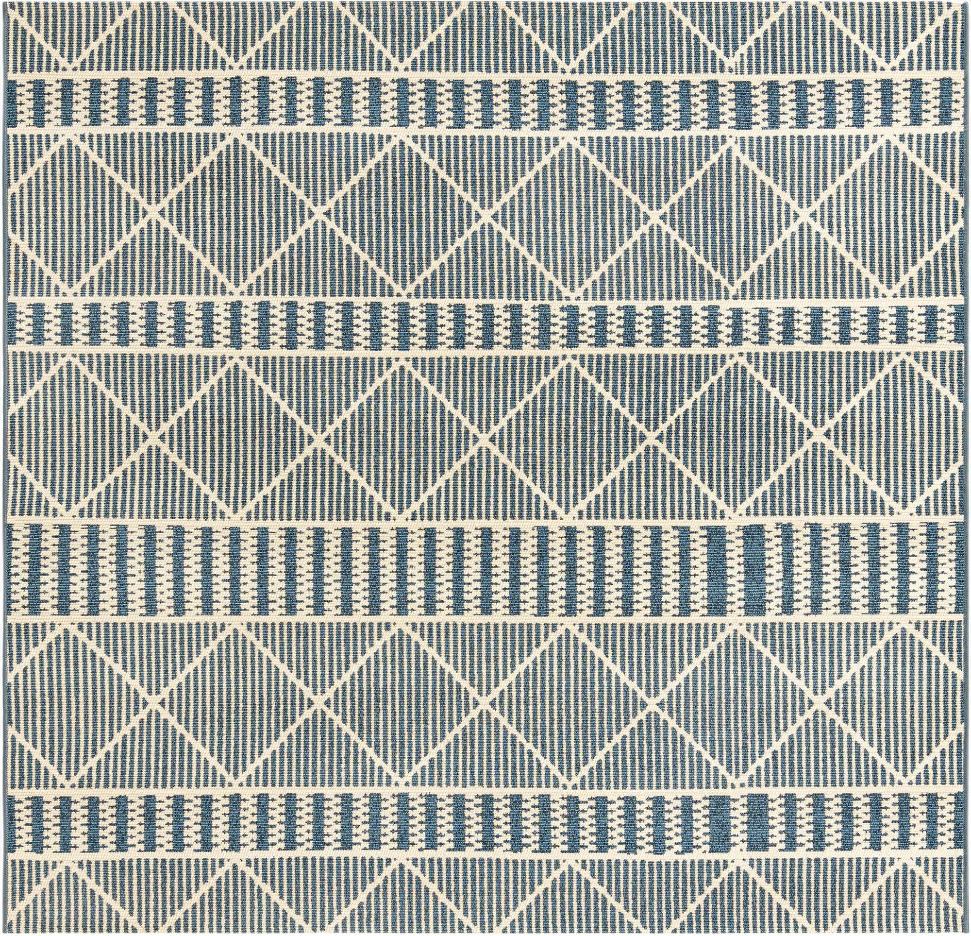 6' x 6'  Washable Trellis Indoor / Outdoor Square Rug