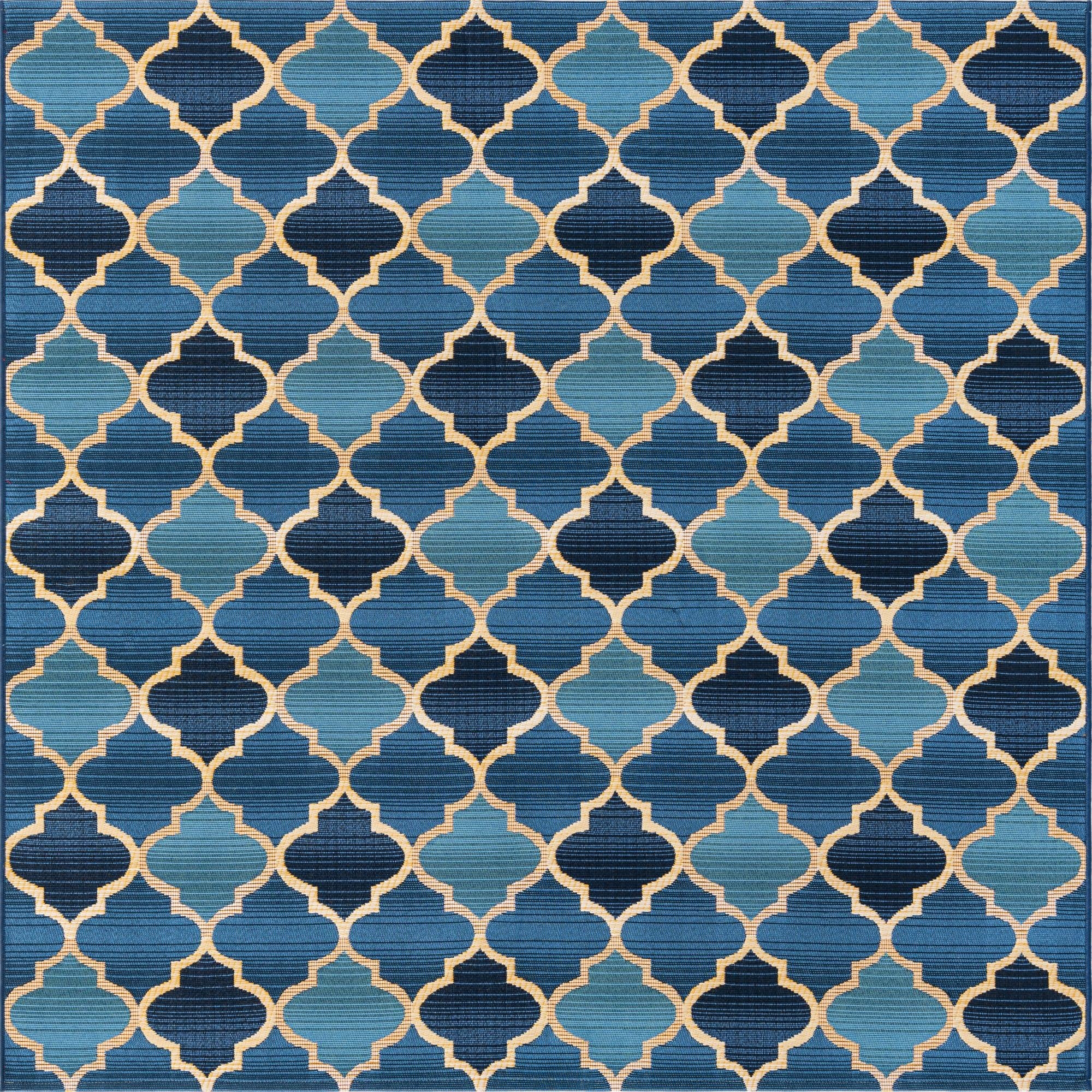 6' x 6'  Washable Trellis Indoor / Outdoor Square Rug