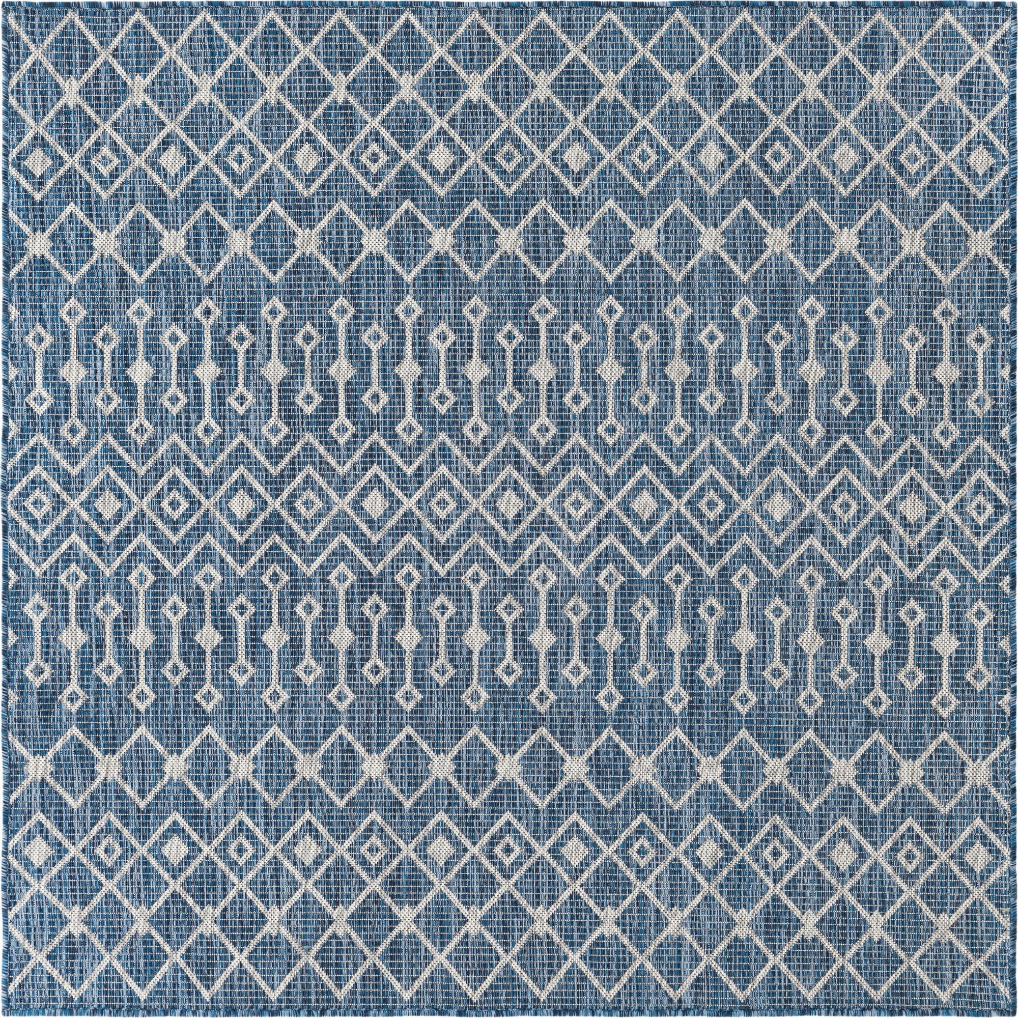 5' 3 x 5' 3  Washable Trellis Indoor / Outdoor Square Rug