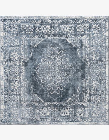 Blue Oxford Square Rug
