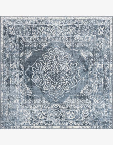 Blue Oxford Square Rug