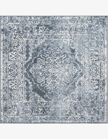 Blue Oxford Square Rug