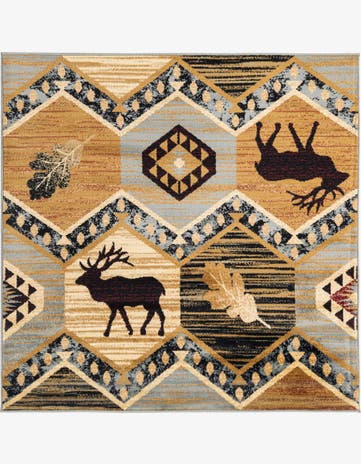 Blue Pioneer Square Rug