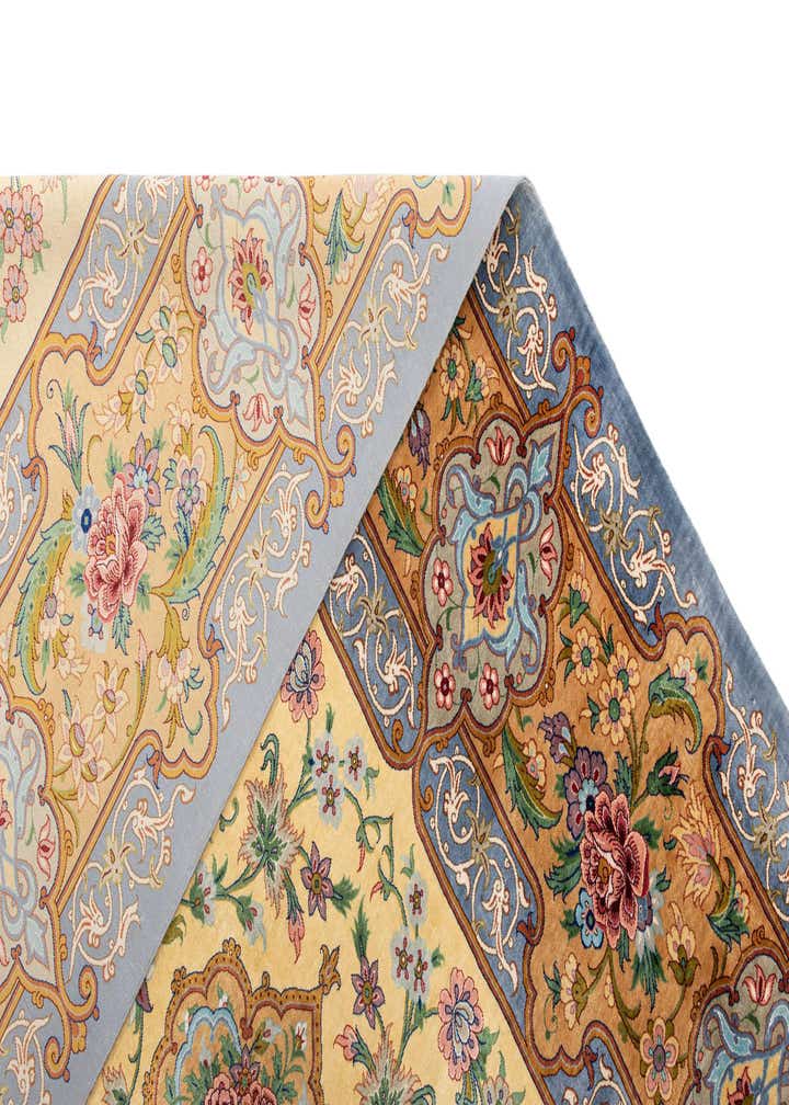 8' 2 x 8' 4 Hand Knotted Qom Silk Persian Square Rug