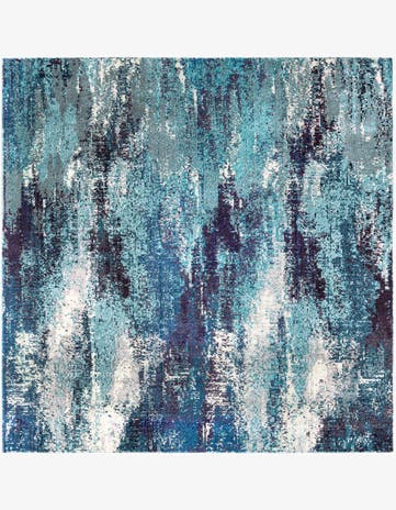 Blue Washable Sevilla Square Rug