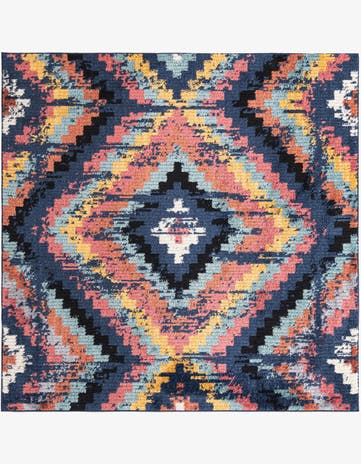 Blue Tagine Square Rug