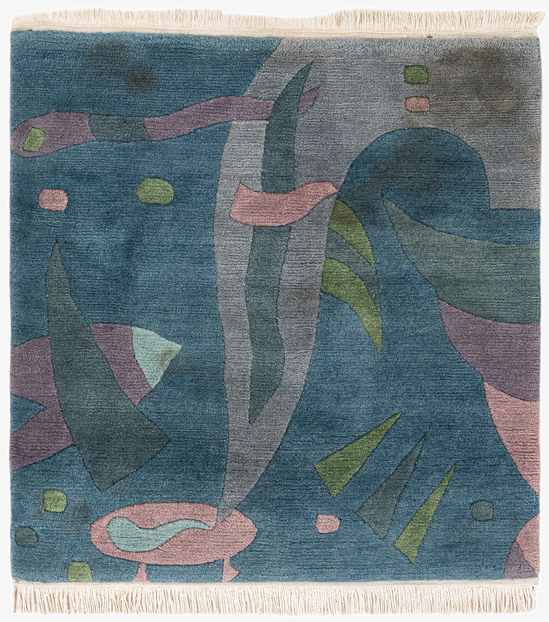 3' 5 x 3' 5  Hand Knotted Tibet Wool Square Rug