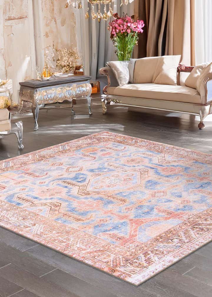 7' 6 x 7' 6 Washable Timeless Square Rug