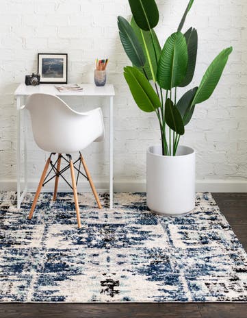 Blue Tucson Square Rug