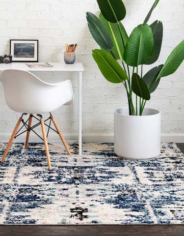 Blue Tucson Square Rug