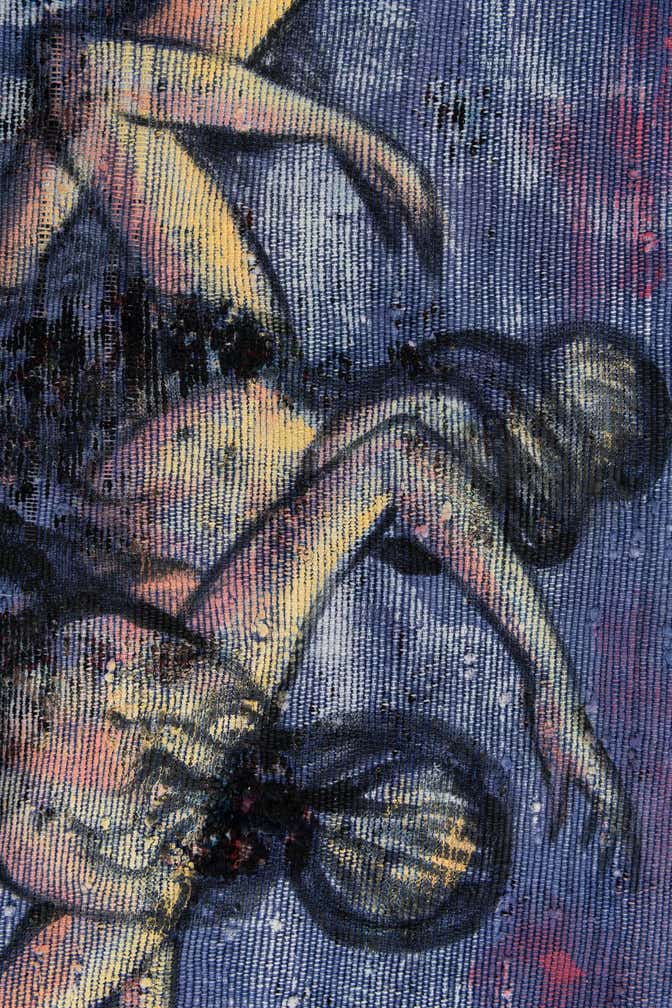 4' 2 x 4' 3 Hand Knotted Ultra Vintage Persian Wool Square Rug