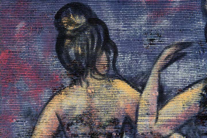 4' 2 x 4' 3 Hand Knotted Ultra Vintage Persian Wool Square Rug