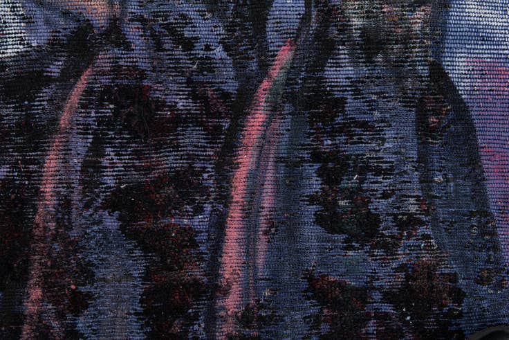 Detail image of 4' 2 x 4' 3 Hand Knotted Ultra Vintage Persian Wool Square Rug