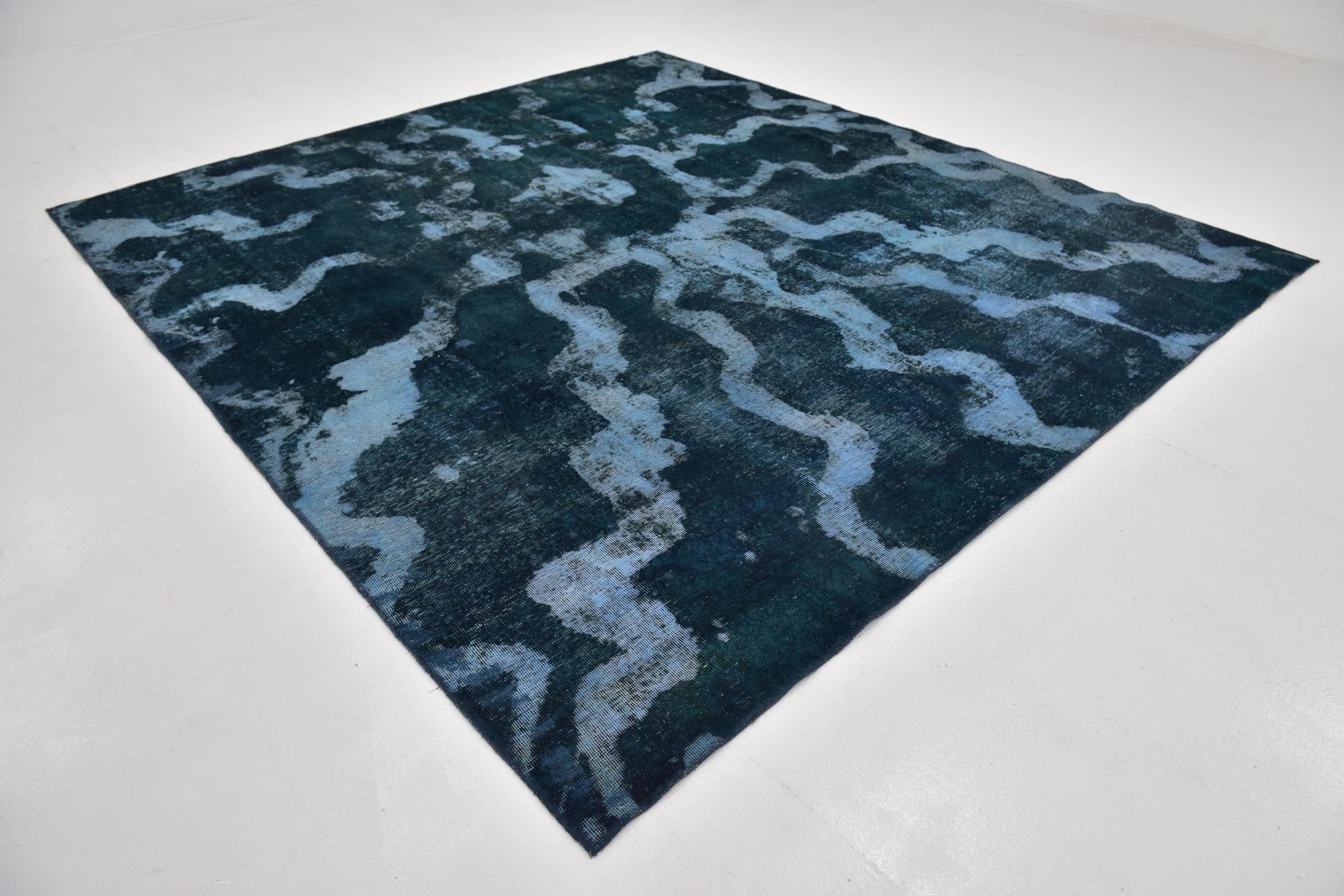 8' 10 x 9' 9 Hand Knotted Ultra Vintage Persian Wool Square Rug