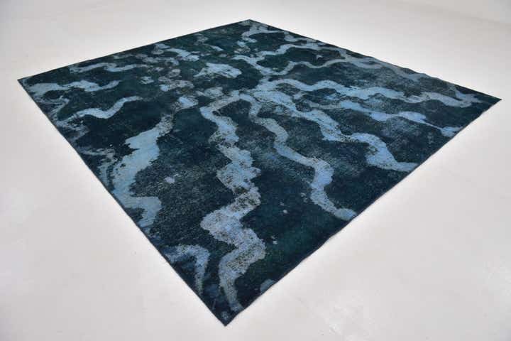 8' 10 x 9' 9 Hand Knotted Ultra Vintage Persian Wool Square Rug