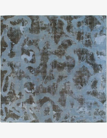 9' 2 x 9' 3 Hand Knotted Ultra Vintage Persian Wool Square Rug
