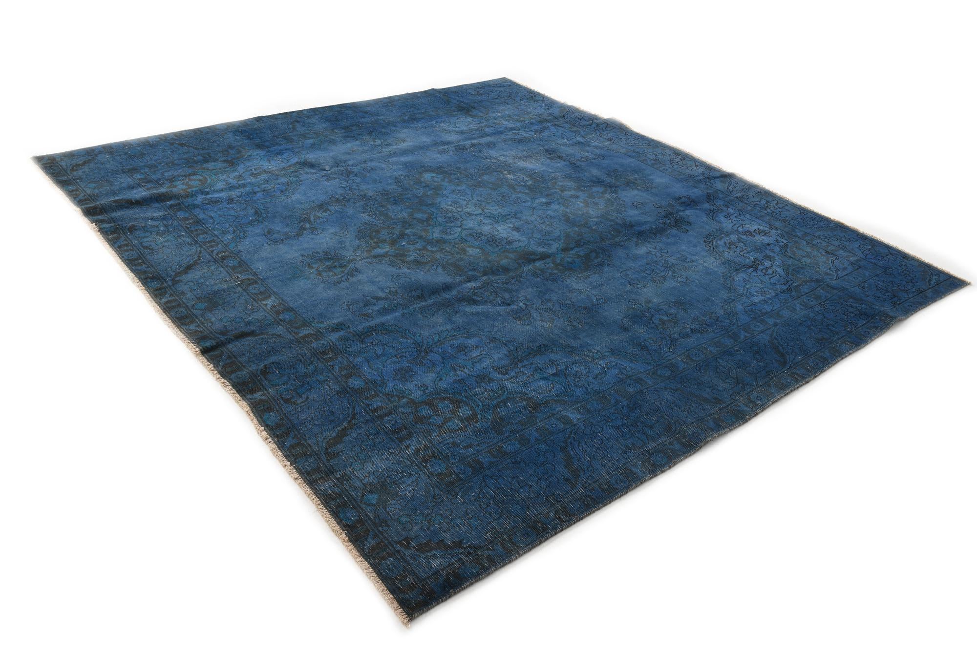 9' 4 x 9' 6 Hand Knotted Ultra Vintage Persian Wool Square Rug