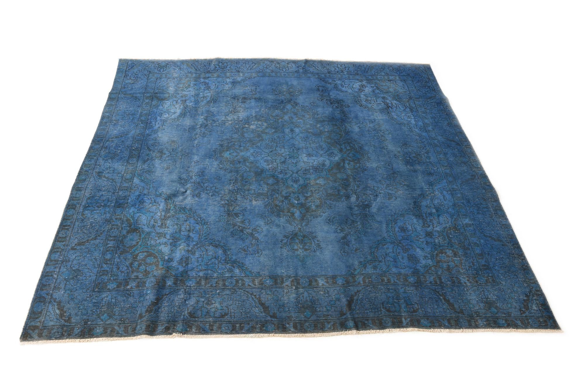 9' 4 x 9' 6 Hand Knotted Ultra Vintage Persian Wool Square Rug