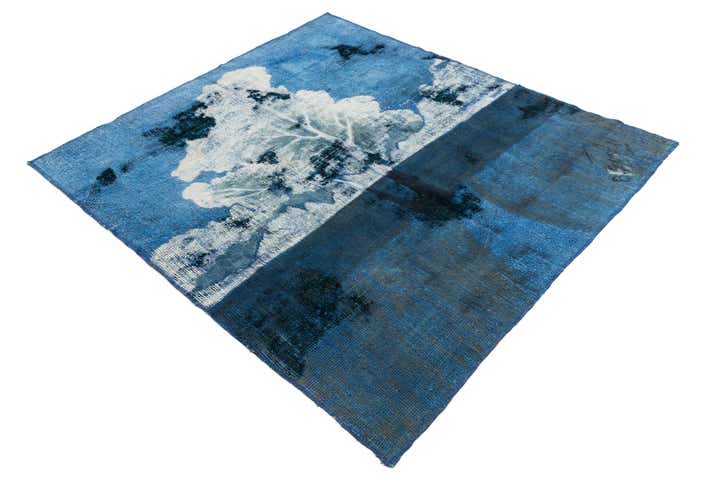 4' 8 x 5' 2 Hand Knotted Ultra Vintage Persian Wool Square Rug